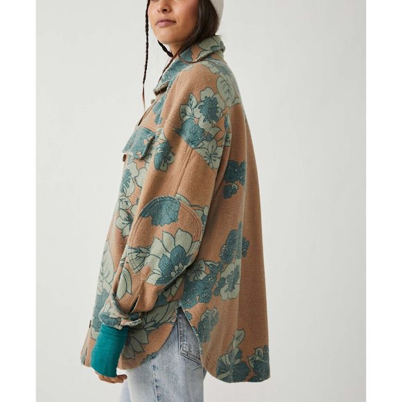 NWT Free People Printed Ruby Jacket / Tan Combo - Picture 3 of 6